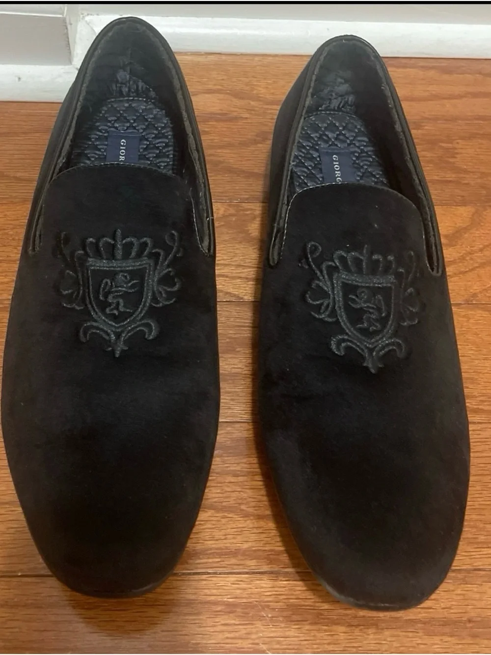 Giorgio Brutini mens shoes Velvet Smoker Loafer Size 12 Black